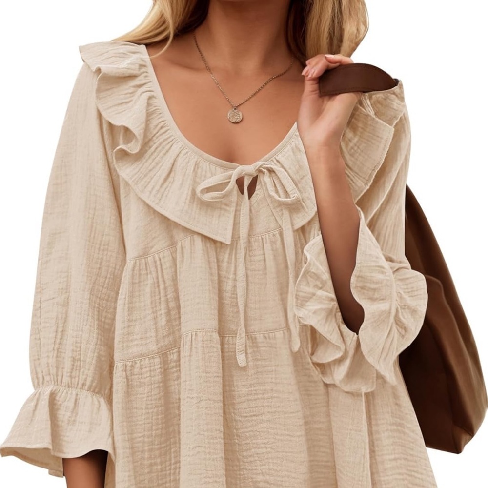 Chic Cream Ruffle Blouse